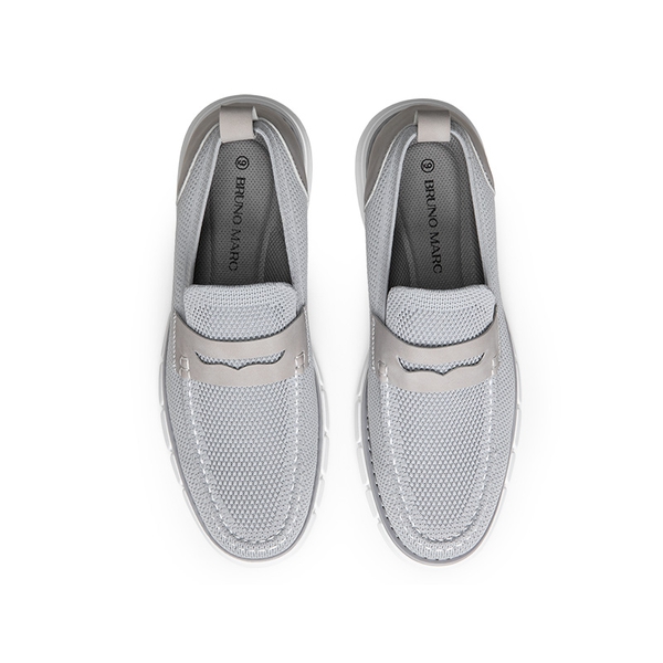Men's Mesh Casual Penny Loafers - GREY - 2