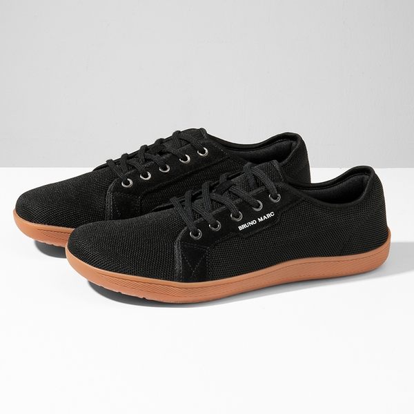 Men's Knitted Non-Slip Casual Sneakers - BLACK - 8