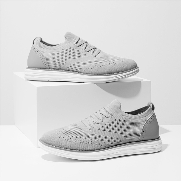 [KnitFlex SmartCraft-] Men's Lightweight Mesh Casual Oxfords - GREY - 1