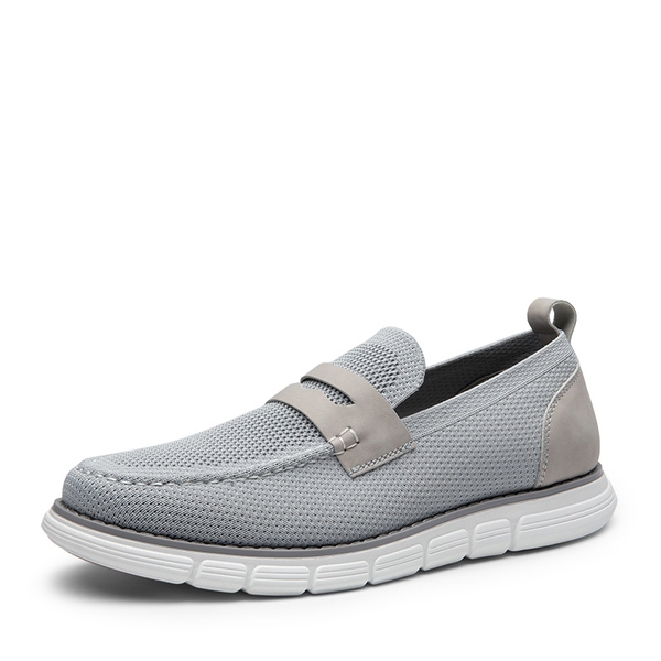 Men's Mesh Casual Penny Loafers - GREY -  0