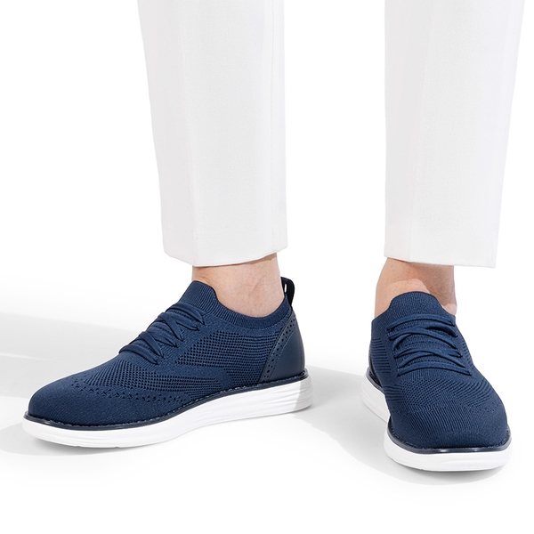 [KnitFlex SmartCraft-] Men's Lightweight Mesh Casual Oxfords - NAVY - 8
