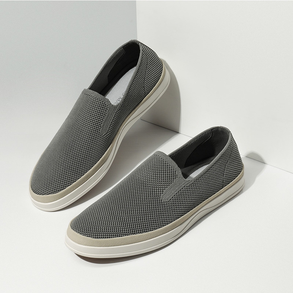 Men's Casual Slip-On Loafers - GREY - 8