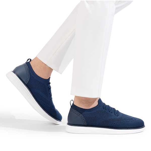 [KnitFlex SmartCraft-] Men's Lightweight Mesh Casual Oxfords - NAVY - 6
