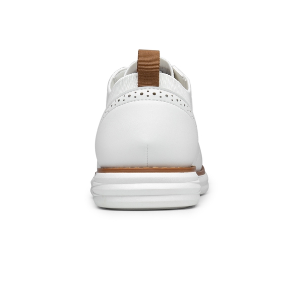 [KnitFlex SmartCraft] Men's Knitted Wingtip Oxford Shoes - WHITE - 5