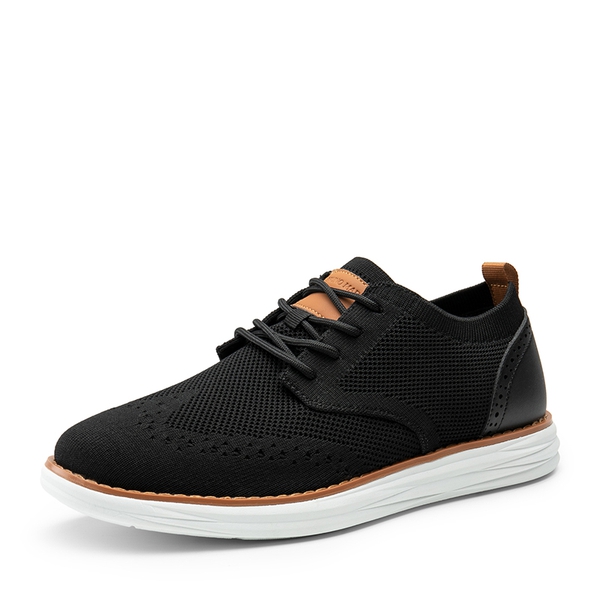 [KnitFlex SmartCraft] Men's Knitted Wingtip Oxford Shoes - BLACK -  0