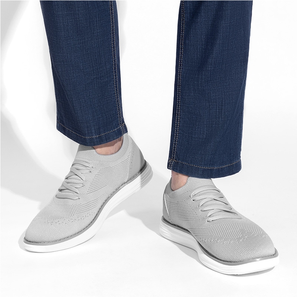 [KnitFlex SmartCraft-] Men's Lightweight Mesh Casual Oxfords - GREY - 7