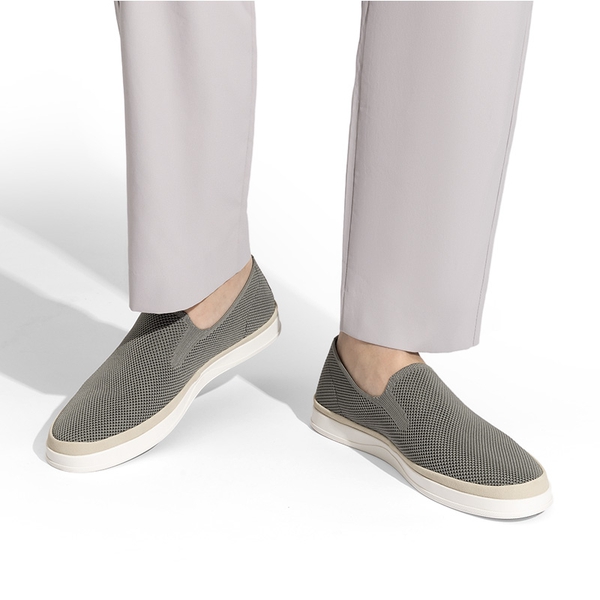 Men's Casual Slip-On Loafers - GREY - 5