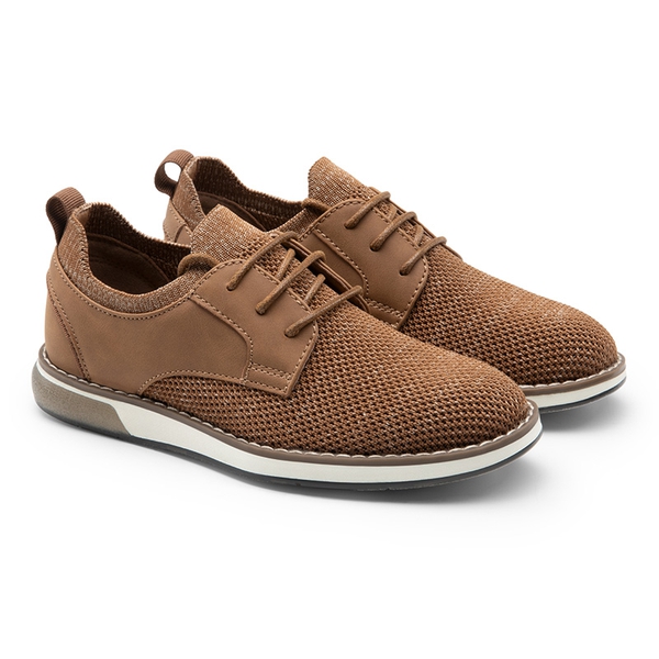 Boys' Knitted Oxford Dress Shoes - BROWN - 3