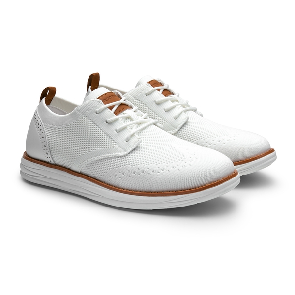 [KnitFlex SmartCraft] Men's Knitted Wingtip Oxford Shoes - WHITE - 3