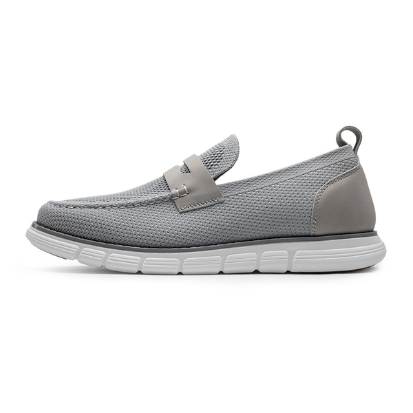 Men's Mesh Casual Penny Loafers - GREY - 1