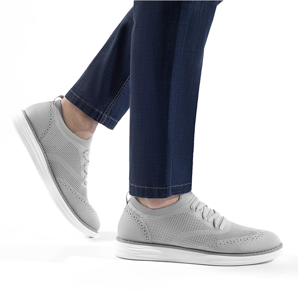 [KnitFlex SmartCraft-] Men's Lightweight Mesh Casual Oxfords - GREY - 6