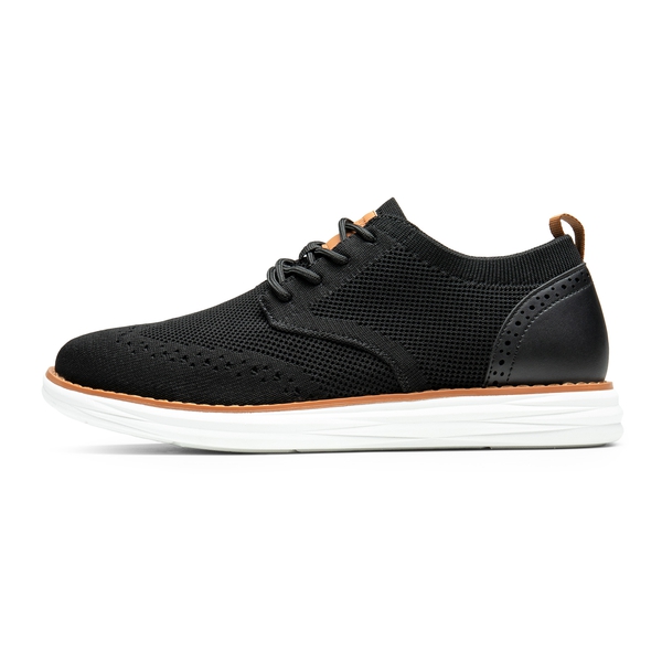 [KnitFlex SmartCraft] Men's Knitted Wingtip Oxford Shoes - BLACK - 2