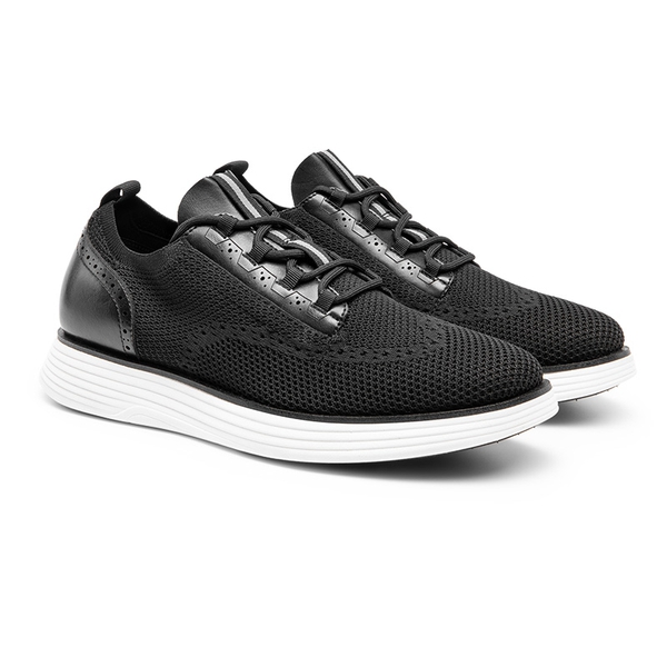 [MaxFlex SuiteCraft+] Men's Smart Casual Knit Oxford Shoes - BLACK - 3
