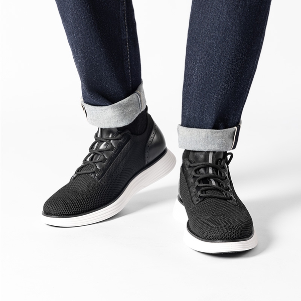 [MaxFlex SuiteCraft+] Men's Smart Casual Knit Oxford Shoes - BLACK - 6