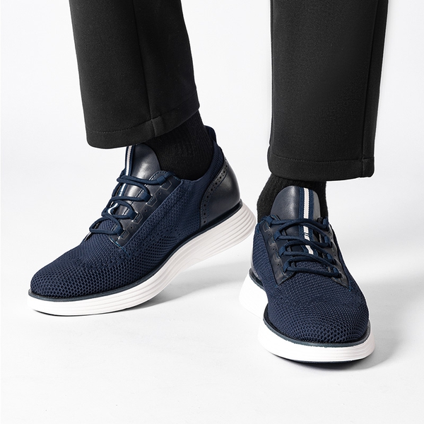 [MaxFlex SuiteCraft+] Men's Smart Casual Knit Oxford Shoes - BLUE - 6