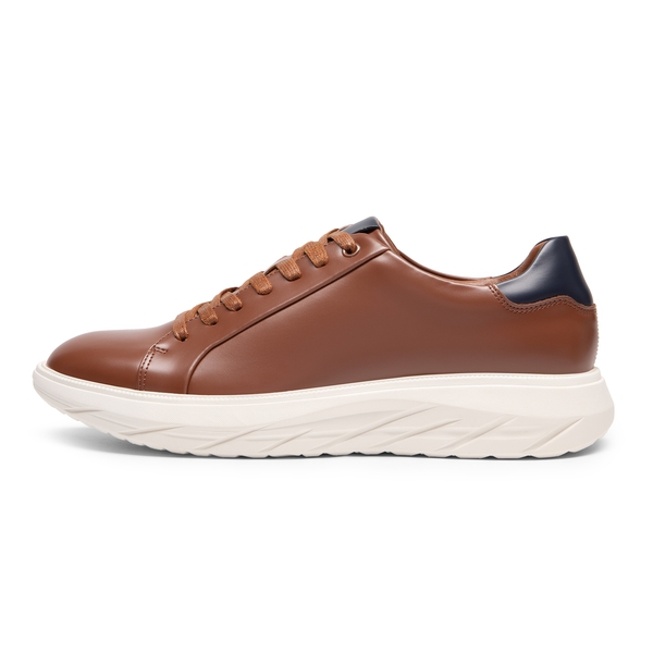 Men's Vegan Leather Casual Dress Sneakers - BROWN - 1
