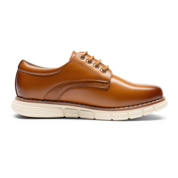[CrossFlex CrestKids] Boys' Non-Slip Oxford Dress Sneakers - BROWN - 6
