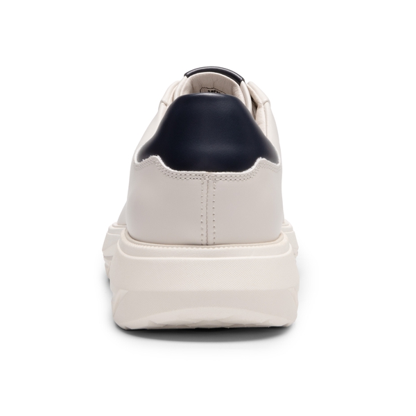 Men's Vegan Leather Casual Dress Sneakers - BEIGE - 4