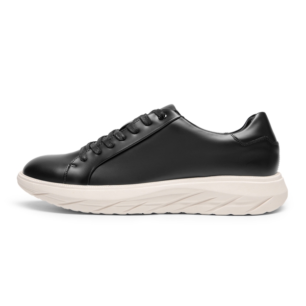 Men's Vegan Leather Casual Dress Sneakers - BLACK - 1