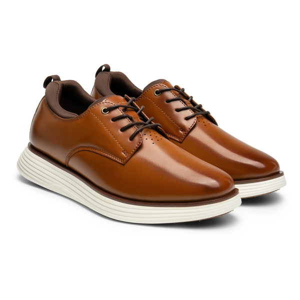 [MaxFlex SuitePolish-] Men's Smart Casual Oxford Hybrid Sneakers - BROWN - 3