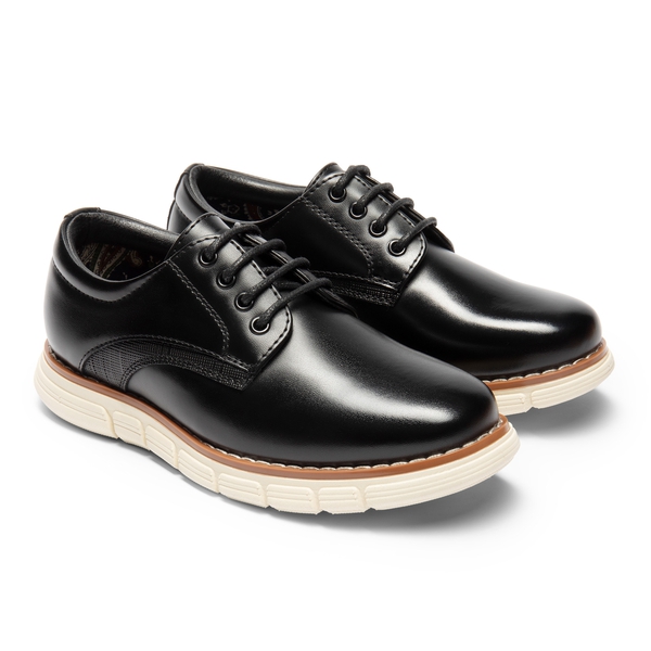 [CrossFlex CrestKids] Boys' Non-Slip Oxford Dress Sneakers - BLACK - 2