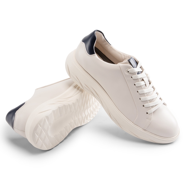 Men's Vegan Leather Casual Dress Sneakers - BEIGE - 5