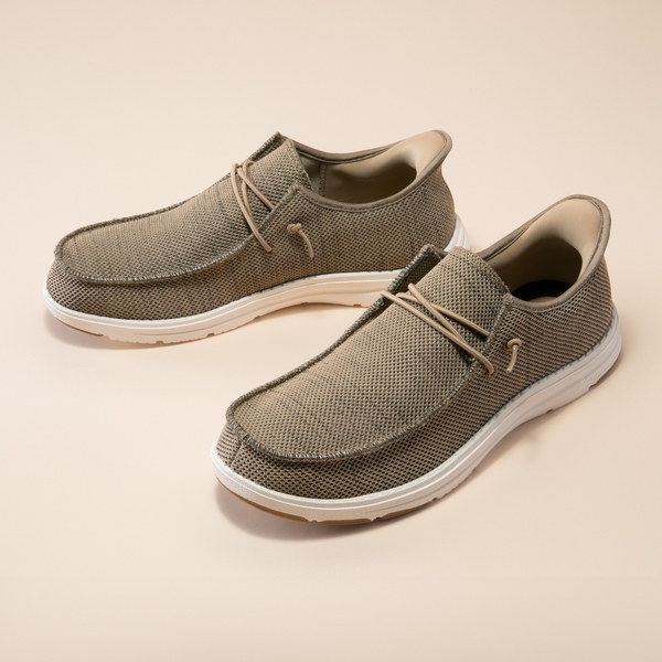Men's Knitted Slip-On Casual Loafers - BROWN - 7