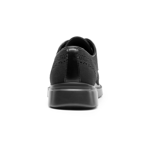 [MaxFlex Ease Breeze+] Men's Knitted Casual Wingtip Oxford Sneakers - BLACK - 4