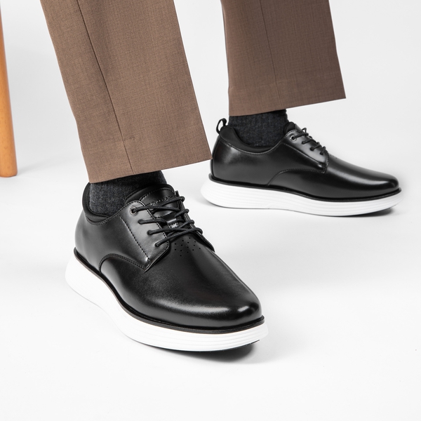 [MaxFlex SuitePolish-] Men's Smart Casual Oxford Hybrid Sneakers - BLACK - 7