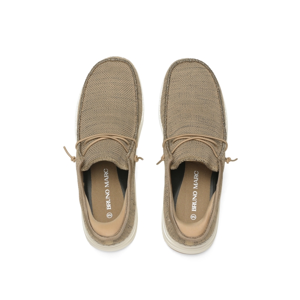 Men's Knitted Slip-On Casual Loafers - BROWN - 3