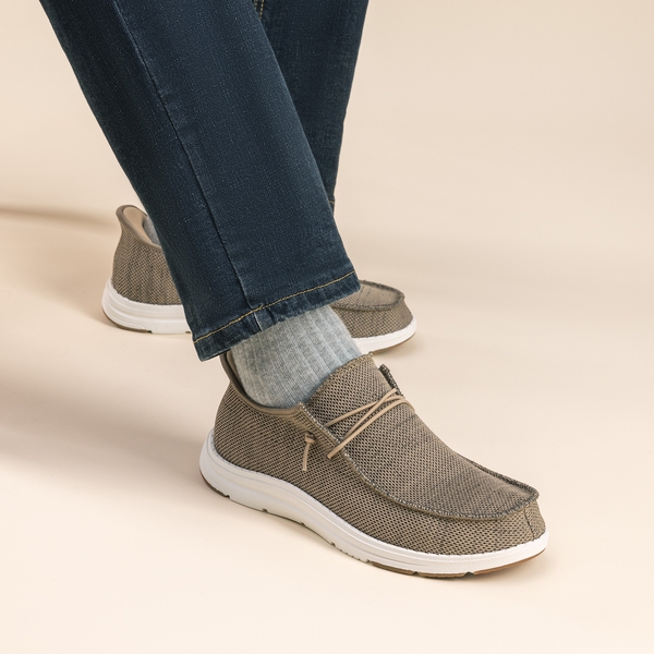 Men's Knitted Slip-On Casual Loafers - BROWN - 6