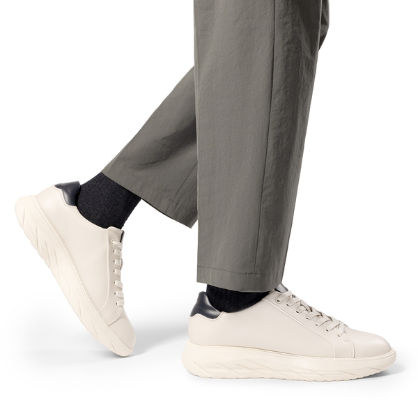 Men's Vegan Leather Casual Dress Sneakers - BEIGE - 8