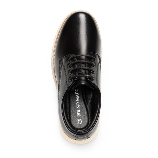 [CrossFlex CrestKids] Boys' Non-Slip Oxford Dress Sneakers - BLACK - 7