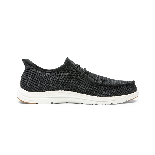 Men's Knitted Slip-On Casual Loafers - BLACK - 1