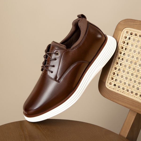 [MaxFlex SuitePolish-] Men's Smart Casual Oxford Hybrid Sneakers - DARK BROWN - 1
