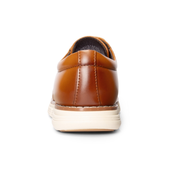 [CrossFlex CrestKids] Boys' Non-Slip Oxford Dress Sneakers - BROWN - 5