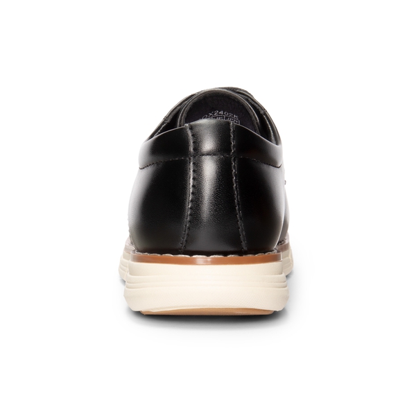 [CrossFlex CrestKids] Boys' Non-Slip Oxford Dress Sneakers - BLACK - 5