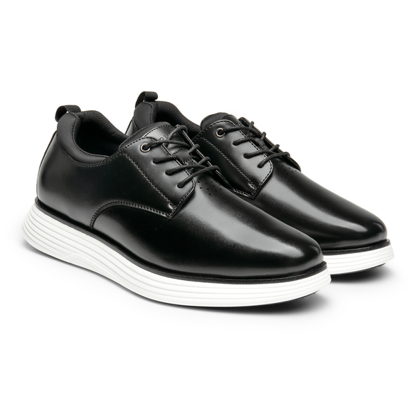 [MaxFlex SuitePolish-] Men's Smart Casual Oxford Hybrid Sneakers - BLACK - 3