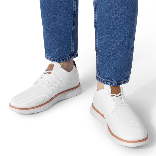 [KnitFlex Breeze] Men's Breathable Mesh Oxford Sneakers - WHITE - 7