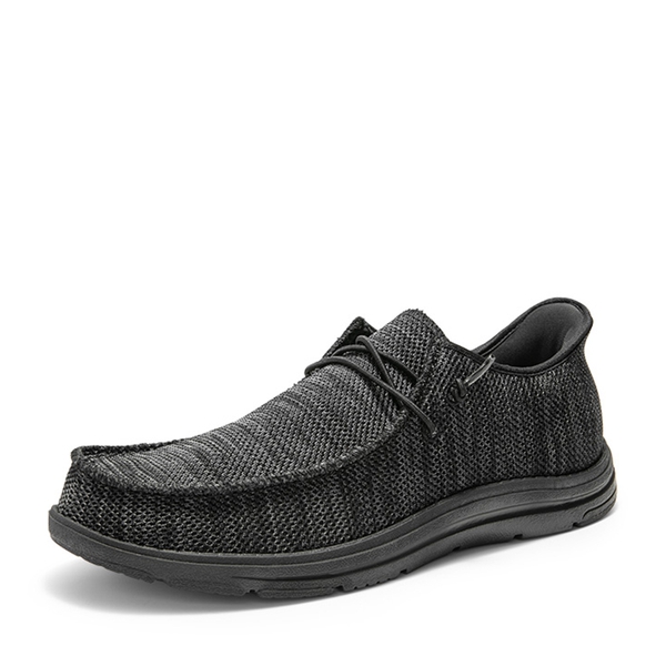 Men's Knitted Slip-On Casual Loafers - ALL BLACK -  0