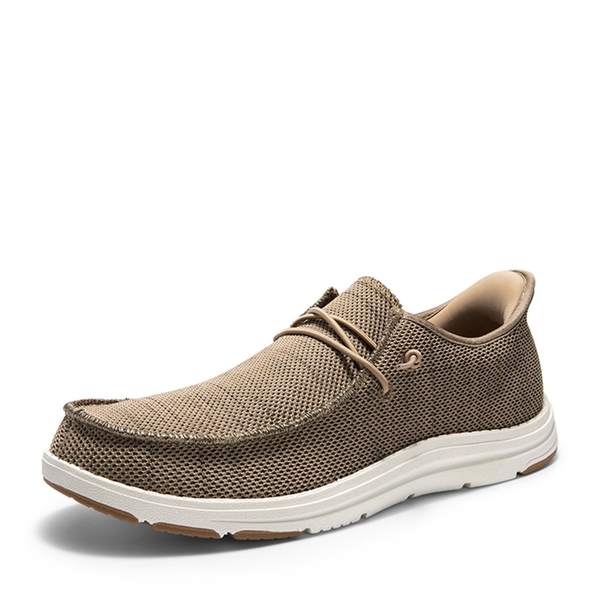 Men's Knitted Slip-On Casual Loafers - BROWN -  0
