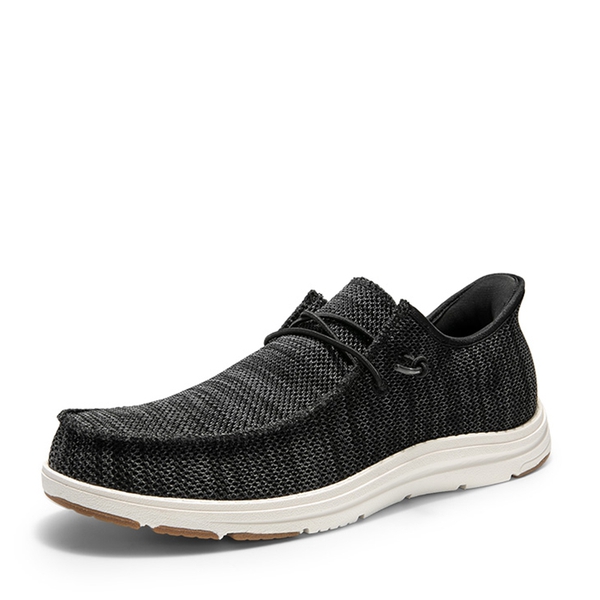 Men's Knitted Slip-On Casual Loafers - BLACK -  0