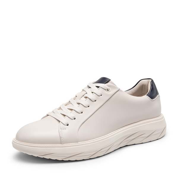 Men's Vegan Leather Casual Dress Sneakers - BEIGE -  0
