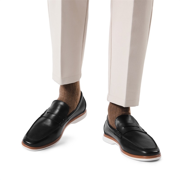 Men's Slip-On Business Penny Loafers - BLACK - 1