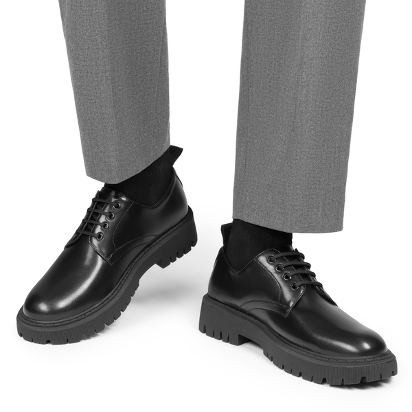 Men's Round-Toe Non-Slip Oxford Shoes - BLACK - 7