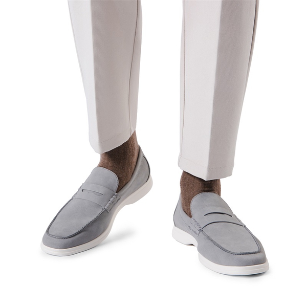 Men's Slip-On Business Penny Loafers - GREY - 1