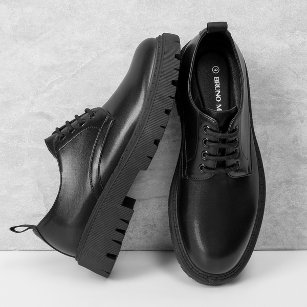 Men's Round-Toe Non-Slip Oxford Shoes - BLACK - 6