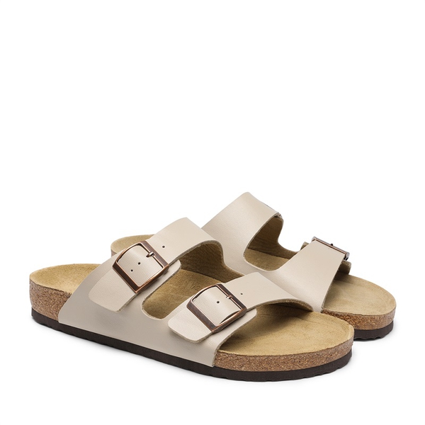 Men's Cork Double Strap Slide Sandals - KHAKI - 2