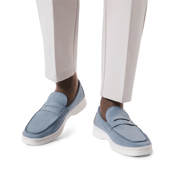 Men's Slip-On Business Penny Loafers - BLUE - 1