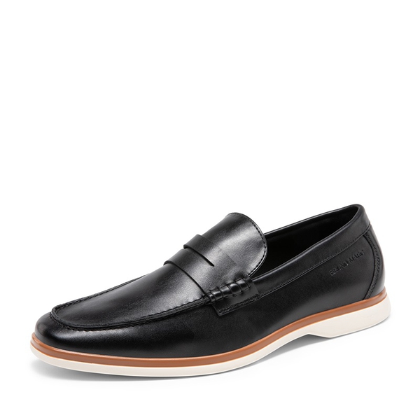 Men's Slip-On Business Penny Loafers - BLACK -  0
